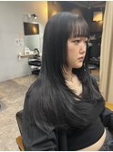 オリーブグレーココアベージュ小顔クラゲヘアー/黒髪/髪質改善