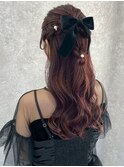 ヘアセット お呼ばれへア ヘアアレンジ ハーフアップ 20代 10代