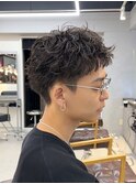 スパイキーショートツイストスパイラル短髪ツーブロック