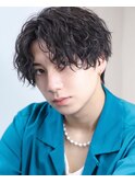 MEN’S HAIR/波巻きツイストスパイラル/リバースセンターパート