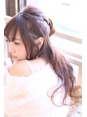 簡単お洒落ハーフアップヘア
