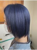 ネイビー×インナーシルバー☆スリークボブ♪