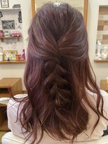 ルアージュ 調布店 ローズピンク×セミロング