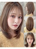30/40/50代◎ふわっさらっとひし形ミディ【レイヤーカット】京佳