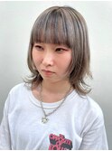 ミルクティーベージュカラーレイヤーカットウルフカット韓国
