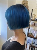 シアンボブブリーチカラーダブルカラーハイライト韓国風
