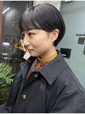 マッシュショート　ワイドバング　コンパクトショート