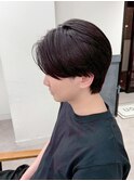 韓国マッシュ　センターパート　フェザーパーマ　メンズ