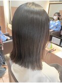 切りっぱなし　切りっぱなしボブ　ミディアムヘア