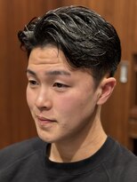ヒロギンザ 田町店(HIRO GINZA) メンズ ニュアンスパーマ 七三分けオールバック