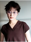 20代30代小顔レイヤーショート◎透明感アッシュ×外ハネくびれ