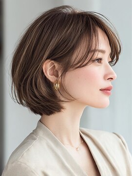 ヘアー ミッション 心斎橋店(hair Mission) 白髪ぼかし/グレイカラー/ショートボブ/ナチュラル