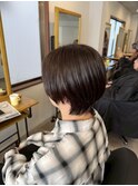 ミルクティーブロンド/ダークブルー/デジタルパーマ/上大岡