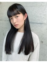 パザパ 嶋店(pa.za.pa) 縮毛矯正/韓国風黒髪ストレートロング/ワイドバング/20代30代
