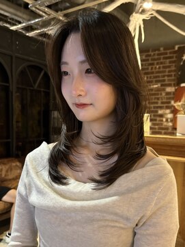 ノラ ヘアーサロン(NORA HAIR SALON) レイヤーカット顔まわりカットマロンブラウン秋カラー