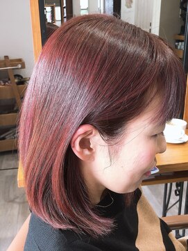 ヘアーズ イッペコッペ(hairs Ippe Coppe) 明るめで白髪染めつつブロッサムピンクに