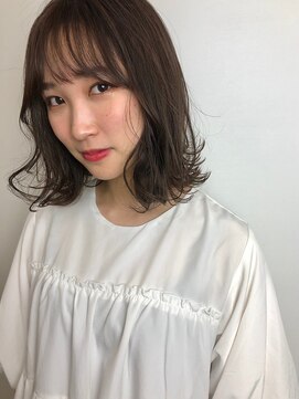 ヘア プロデュース キュオン(hair produce CUEON.) 重め切りっぱなしボブ×サイドバング×ショコラブラウン