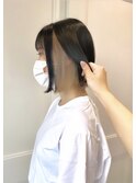 透明感ベージュインナーカラー10代20代艶ボブ韓国