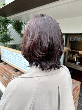ビグディーサロン 武庫川(BIGOUDI salon) 外ハネレイヤーレッドブラウン