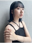 ナチュラルボブ_グレージュカラーボブウルフココアベージュ_9292