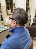 《見附　今町》メンズ　シルバーヘア　刈り上げスタイル