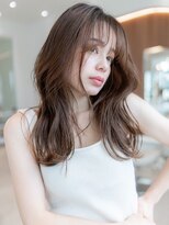 20代30代大人かわいい斜めバングデザインカラーシルキーベージュ