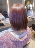 外ハネボブ   くすみピンク