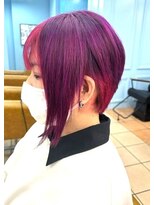 グラスペディア(graspedia)&nbsp;個性的前下がりショートｍ【広島派手髪】【広島ハイトーン】