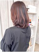 福山Caaryゆるふわデジタルパーマ暖色モテピンクカラー30代40代