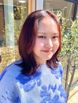 ギフト(Gift. hair&spa) 【Gift.hair&spa 】外ハネレイヤー×ピンクブラウン