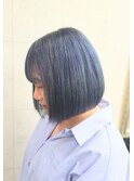 ミディアムボブ×ブルーアッシュ
