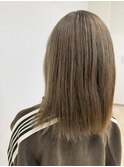 小顔大人可愛いアッシュオリーブナチュラルセミディ20代30代40代