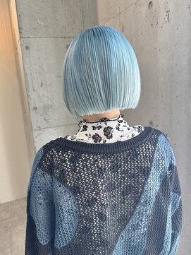 ラニヘアサロン(lani hair salon) 水色カラー/ケアブリーチ/ボブ/ブルー/ハイトーン/ダブルカラー
