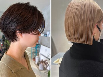 ハウ 心斎橋(how)の写真/シルエットまでに綺麗な自分に似合うショートならお任せください♪【ボブ/ブリーチ/レイヤー/縮毛矯正】