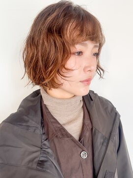 【morio原宿】くせ毛風パーマ　あごラインボブ