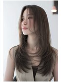 レイヤーカット髪質改善カラーブリーチなしダブルカラー韓国