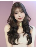 レイヤーカットロング/グレージュ/ブリーチなしカラー
