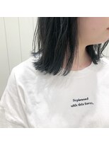 モリオフロムロンドン 大宮店(morio from London)&nbsp;【morio坪井】ネイビーグレージュ×切りっぱなしボブ