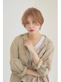 ことりベージュ×センターパートナチュラルショート×中東真子