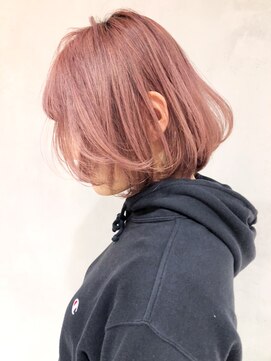 アルバム 新宿(ALBUM SHINJUKU) ベイビーピンク_ウェーブパーマフォギーベージュ耳かけ_ba280921