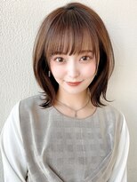 20代30代40代大人かわいいひし形ボブ小顔ショコラベージュ