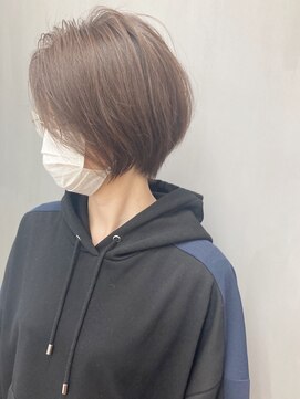 トップヘアー 玉島店(TOP HAIR) 前髪なしふわふわショートボブ _ シルキーベージュ