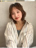 短め前髪顔周りレイヤーふんわりミディアム【中居】