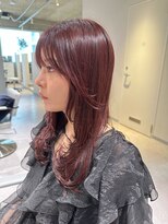 アム(amu)&nbsp;チェリーレッド/ワインレッド/カシスカラー/レイヤーロング