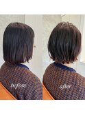 【before afterあり】アイロンで雰囲気変えられるボブ