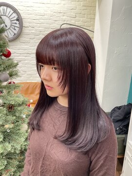 ジーテ 渋谷(gite) 顔まわりカット×ボルドーカラー「渋谷/髪質改善/髪質改善TR」