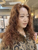 ナループロアオハナ(Nalu pu loa ohana) ハードパーマ/オレンジブラウン/ロングパーマ/くるくるパーマ