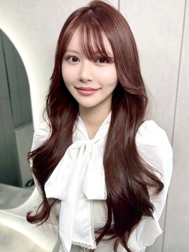 オニキス(ONYX) C05韓国ヘアレイヤーカットブリーチなしチェリーピンクブラウン