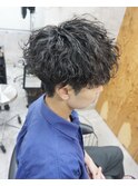 メンズカット/メンズパーマ/波巻きアップバング/波巻きパーマ