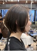 調布白髪染めレイヤーボブショートヘアベージュアッシュブラウン
